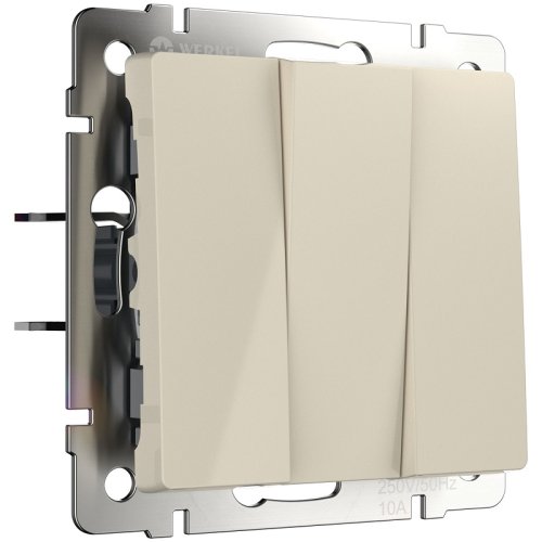 Выключатель без рамки Werkel 3-кл. слоновая кость глянцевый фото Выключатель без рамки Werkel 3-кл. слоновая кость глянцевый картинка